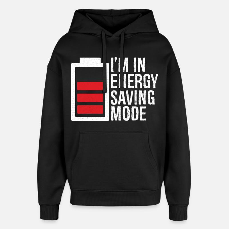 I'm in energy saving mode - Sweat à capuche unisexe Stanley/Stella Oversized - noir