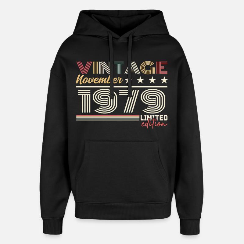 Novembre 1979 - Sweat à capuche unisexe Stanley/Stella Oversized - noir