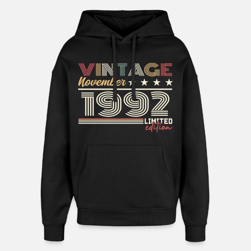 Novembre 1992 - Sweat à capuche unisexe Stanley/Stella Oversized - noir