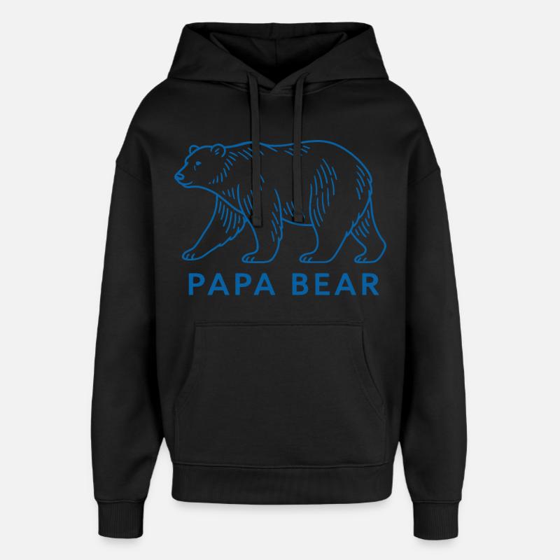 Papa Ours - Sweat à capuche unisexe Stanley/Stella Oversized - noir