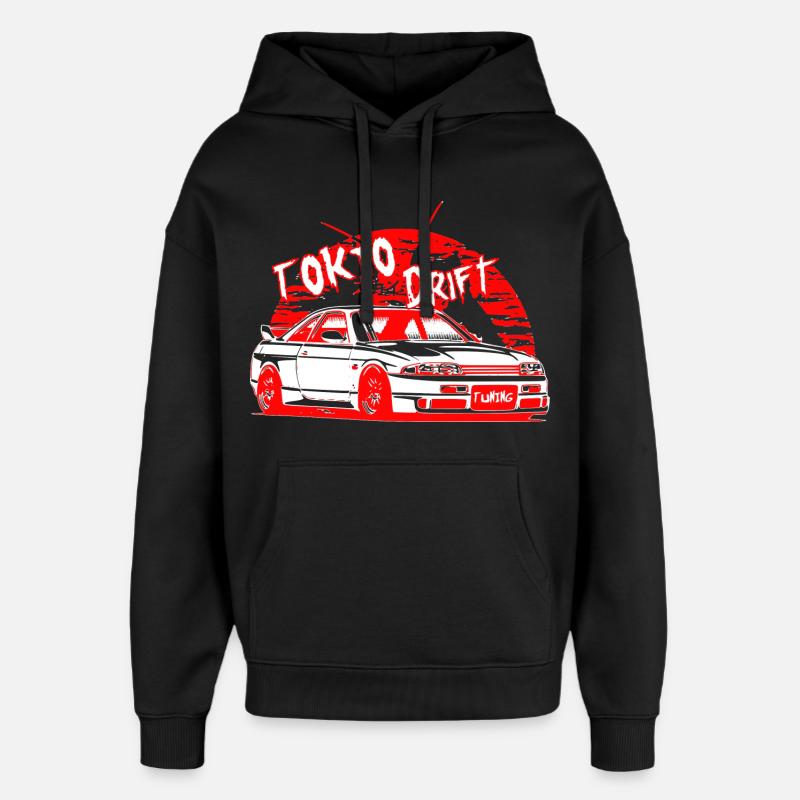 Voiture de dérive de Tokyo - Sweat à capuche unisexe Stanley/Stella Oversized - noir