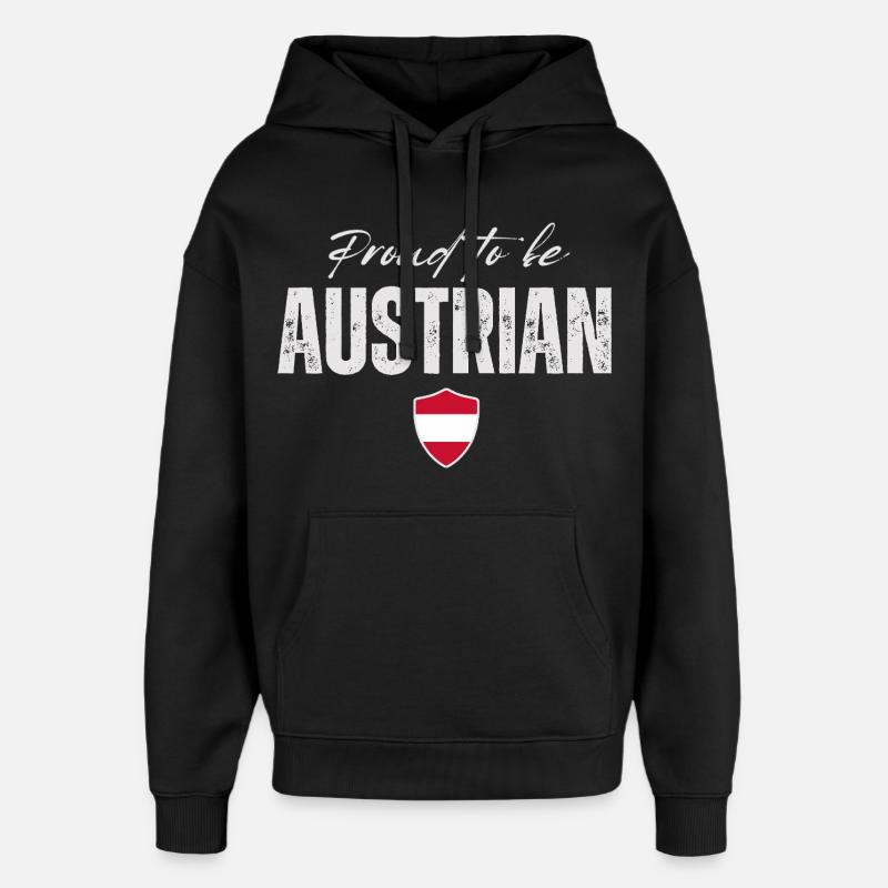 Fier autrichien, fabriqué en Autriche - Sweat à capuche unisexe Stanley/Stella Oversized - noir