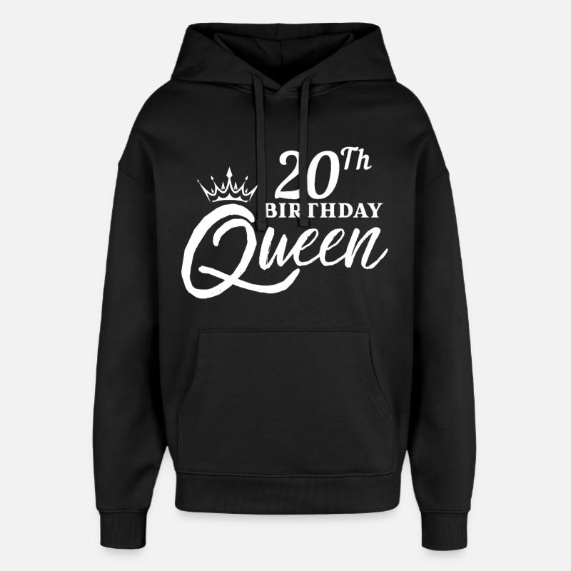 Reine du 20e anniversaire - Sweat à capuche unisexe Stanley/Stella Oversized - noir