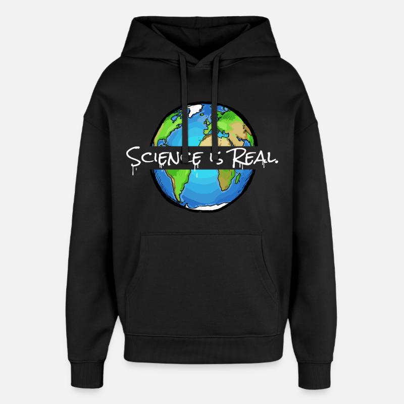 La science est réelle | Globe - Sweat à capuche unisexe Stanley/Stella Oversized - noir