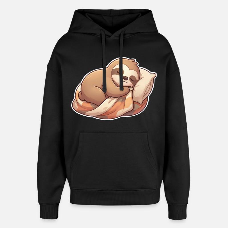 Sloth Sleeping - Oversized Unisex Hoodie by Stanley/Stella - black