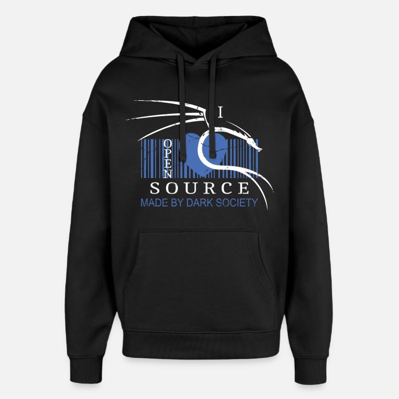 I Love Open Source Software - Oversized Unisex Hoodie by Stanley/Stella - black