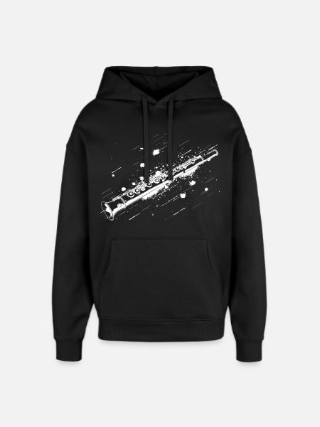 Flute Street Art - Oversized Unisex Hoodie by Stanley/Stella - black