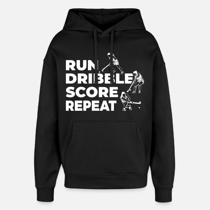 Joueurs de hockey sur gazon - Sweat à capuche unisexe Stanley/Stella Oversized - noir
