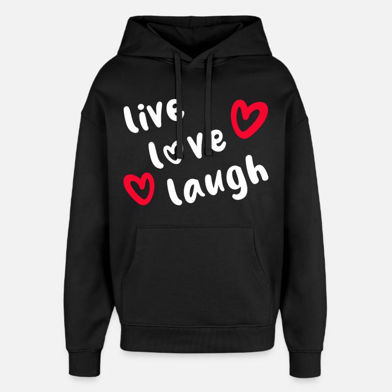 LIVE LOVE LAUGH - Ondes positives - Sweat à capuche unisexe Stanley/Stella Oversized - noir