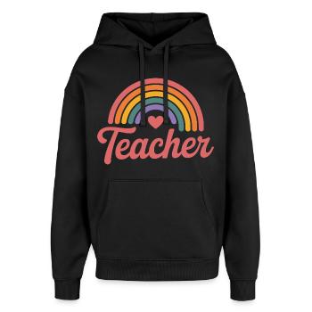 Teacher - Oversized Unisex Hoodie von Stanley/Stella - Schwarz - Vorne - AI Model Female 172 light (172cm) & AI Model Male 185 light (185cm)