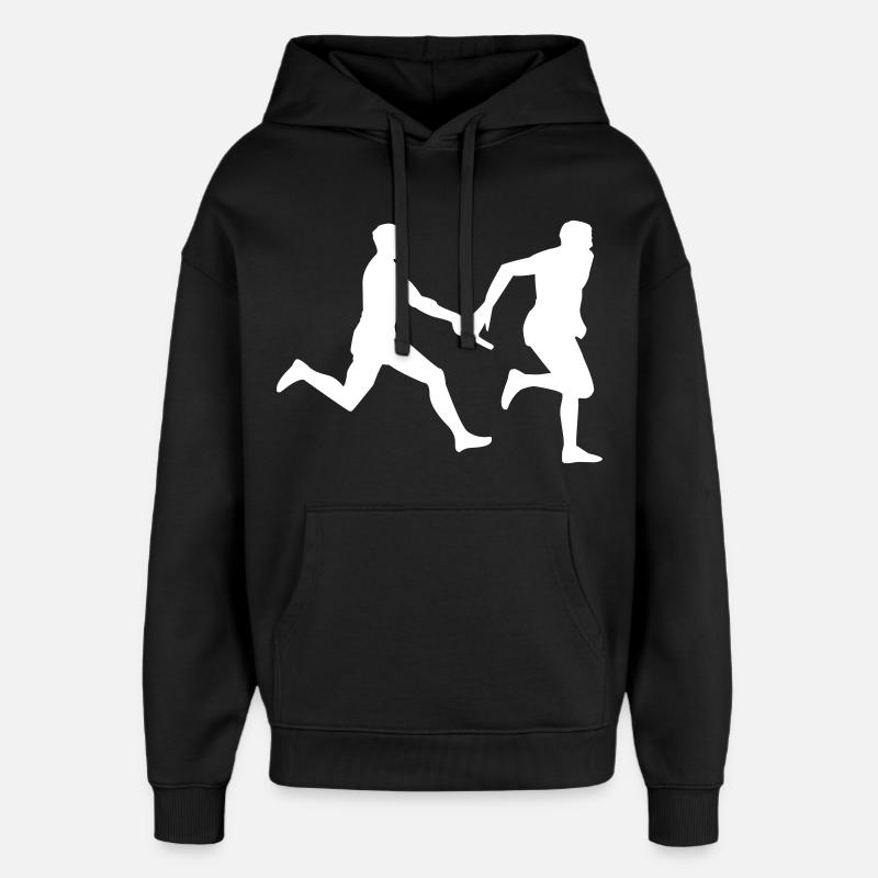 course de relais - Sweat à capuche unisexe Stanley/Stella Oversized - noir