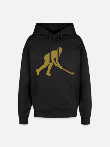 Gold Unihockey - Oversized Unisex Hoodie von Stanley/Stella - Schwarz
