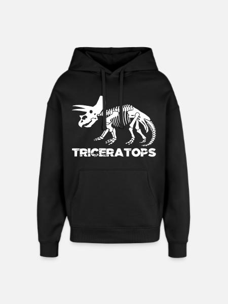Skeleton of white triceratops - Oversized Unisex Hoodie by Stanley/Stella - black