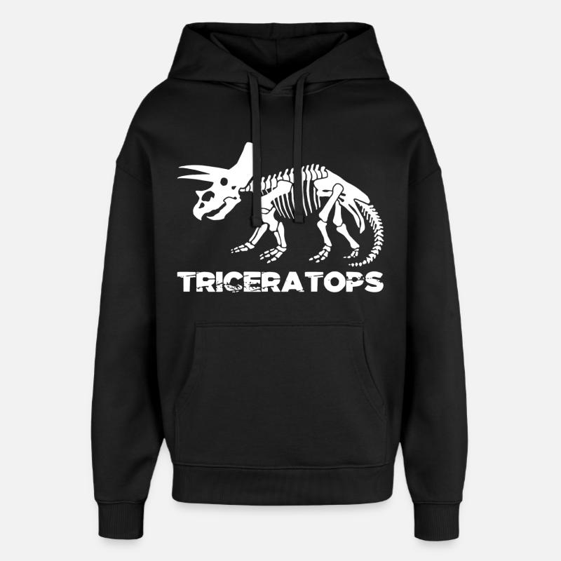 Squelette de tricératops blanc - Sweat à capuche unisexe Stanley/Stella Oversized - noir