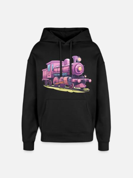 Locomotive Comic Look - Oversized Unisex Hoodie by Stanley/Stella - black