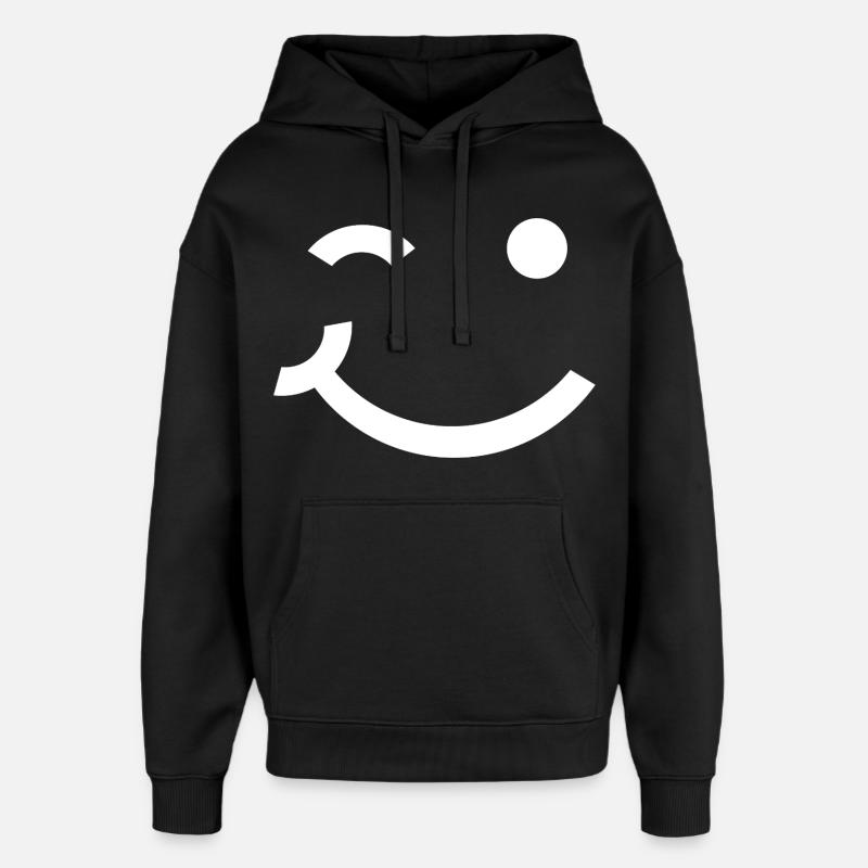 Zwinkerndes Gesicht, zwinkerndes Lächeln - Oversized Unisex Hoodie von Stanley/Stella - Schwarz