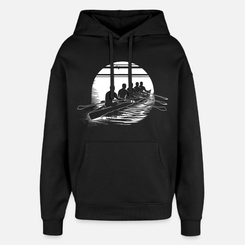 Croquis de l’équipe d’aviron - Sweat à capuche unisexe Stanley/Stella Oversized - noir