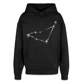 Sternenreihe Konstellation Design - Oversized Unisex Hoodie von Stanley/Stella - Schwarz - Vorne - AI Model Female 172 light (172cm) & AI Model Male 185 light (185cm)