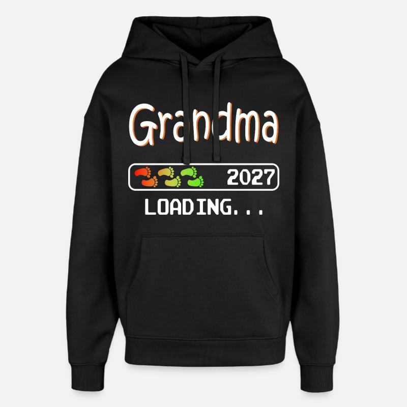 Werdende Oma 2027 loading zukünftige Großmutter - Oversized Unisex Hoodie von Stanley/Stella - Schwarz