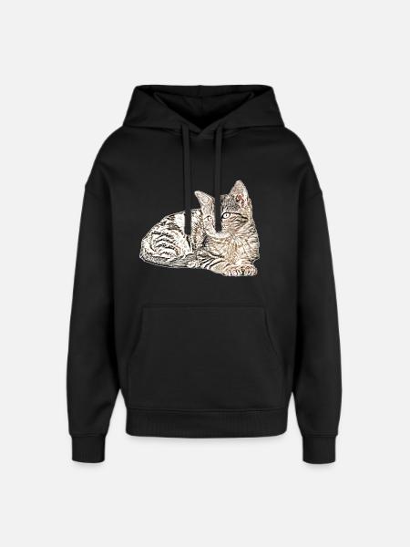 Süsse katze - Oversized Unisex Hoodie von Stanley/Stella - Schwarz