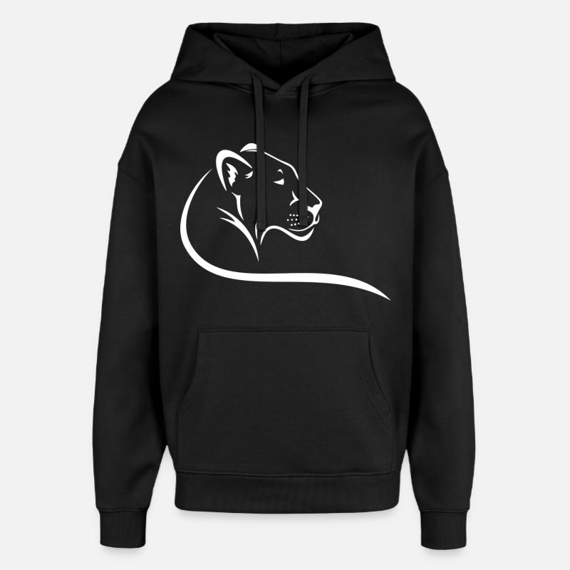 Lionne - Sweat à capuche unisexe Stanley/Stella Oversized - noir