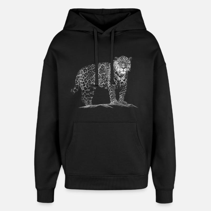 Léopard - Sweat à capuche unisexe Stanley/Stella Oversized - noir