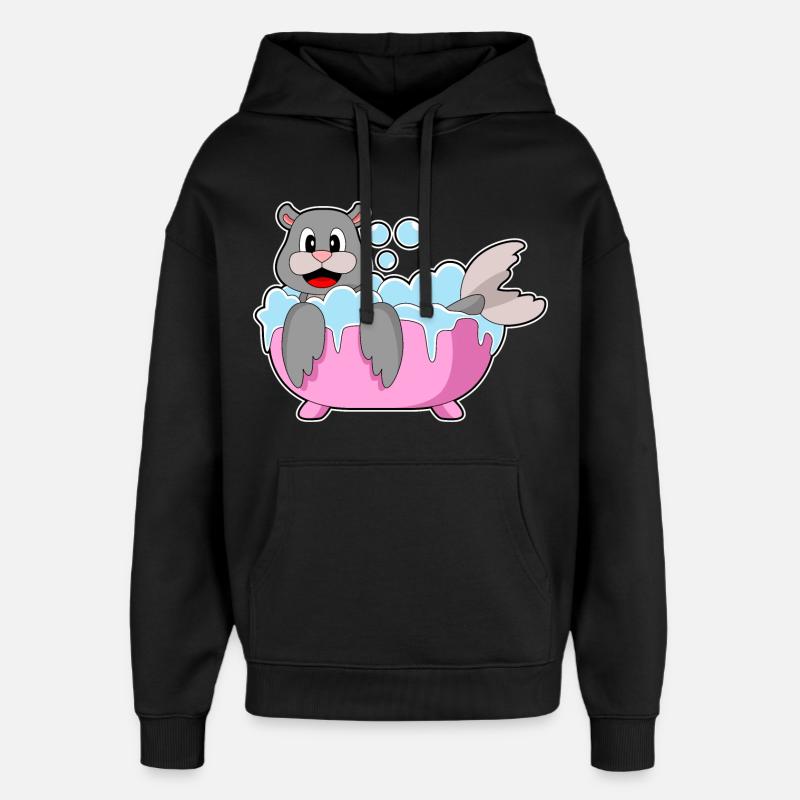 Seal Bathing Bathtub - Oversized Unisex Hoodie by Stanley/Stella - black