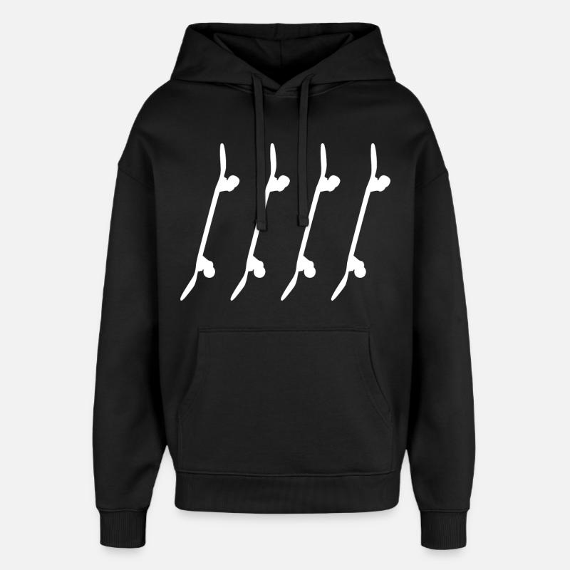 Croquis de planches à roulettes - Sweat à capuche unisexe Stanley/Stella Oversized - noir