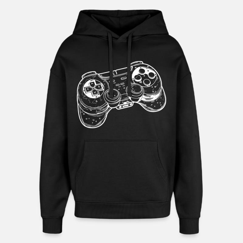Videospiel Controller Zeichnung - Oversized Unisex Hoodie von Stanley/Stella - Schwarz