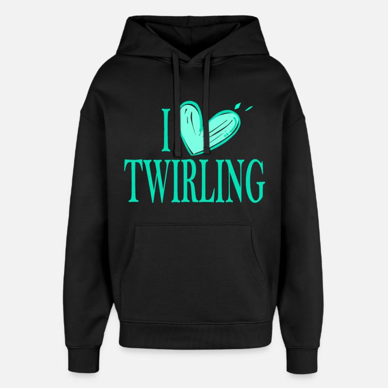 I love twb vert - Sweat à capuche unisexe Stanley/Stella Oversized - noir