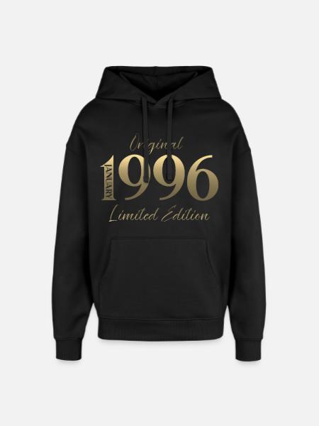 30th Birthday Original January 1996 - Oversized Unisex Hoodie by Stanley/Stella - black