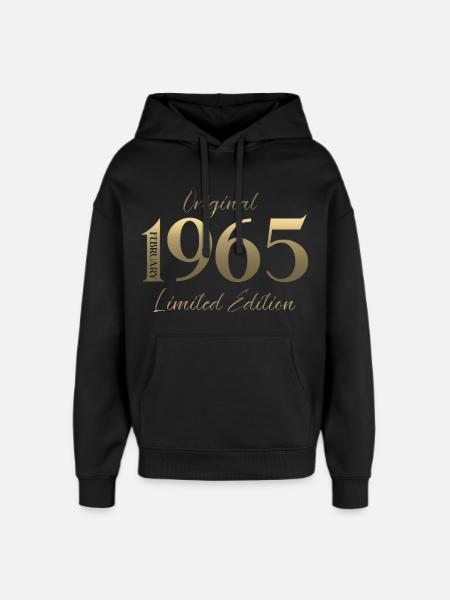 61e anniversaire février 1965 Millésime - Sweat à capuche unisexe Stanley/Stella Oversized - noir