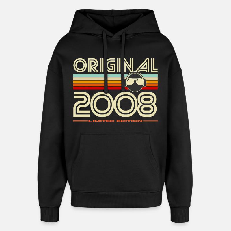 Original 2008 Édition Rétro - Sweat à capuche unisexe Stanley/Stella Oversized - noir