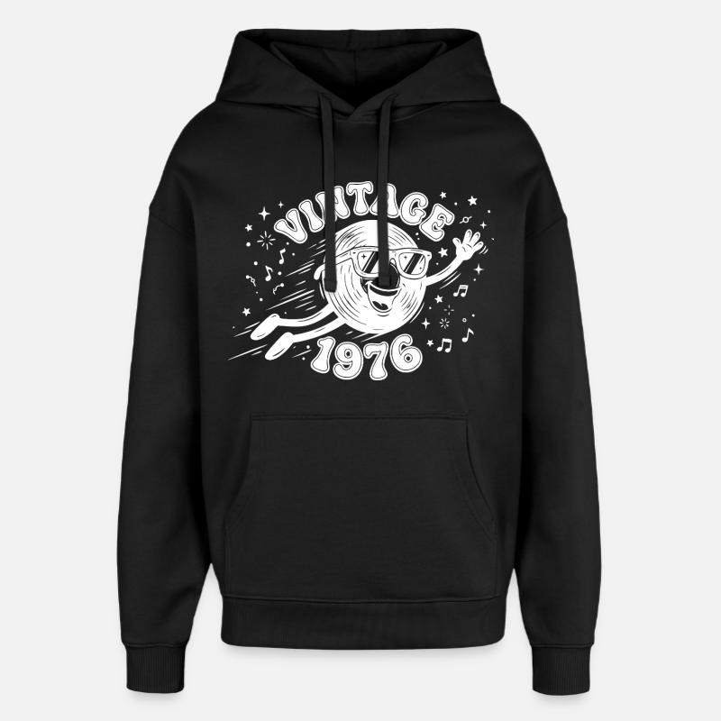 Millésime 1976 - Sweat à capuche unisexe Stanley/Stella Oversized - noir