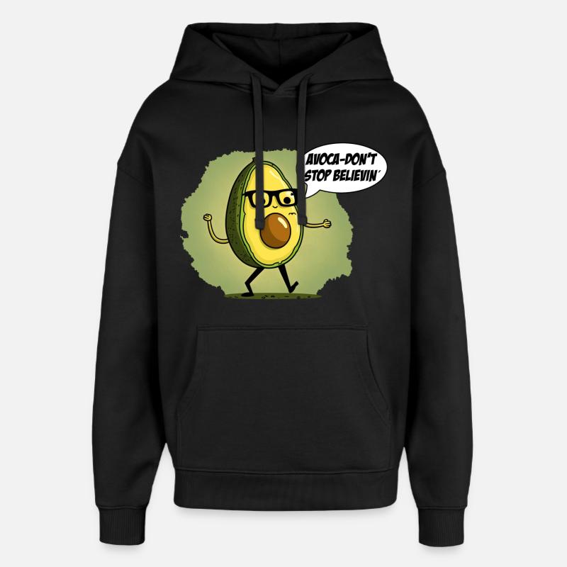 N’arrêtez pas de croire Nerd Avocado - Sweat à capuche unisexe Stanley/Stella Oversized - noir