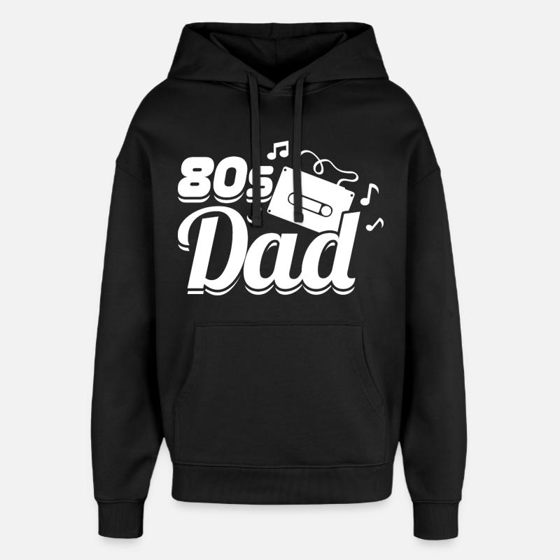 Papa des années 80 - Sweat à capuche unisexe Stanley/Stella Oversized - noir