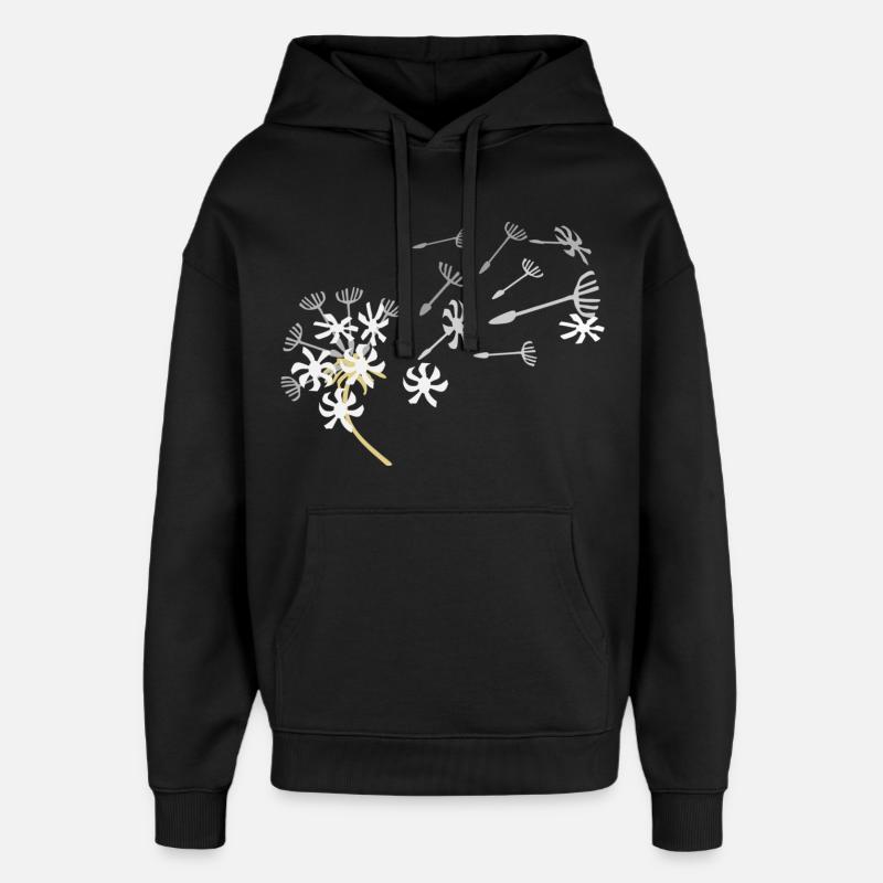 Pusteblume Samenflug Design - Oversized Unisex Hoodie von Stanley/Stella - Schwarz