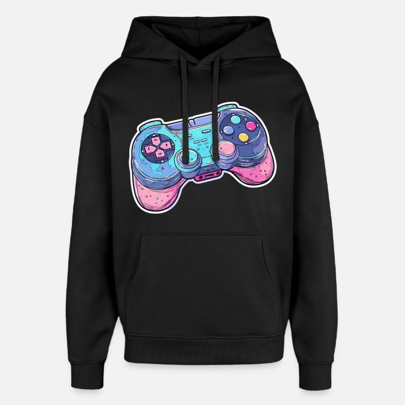 Graphismes de manette de jeu - Sweat à capuche unisexe Stanley/Stella Oversized - noir