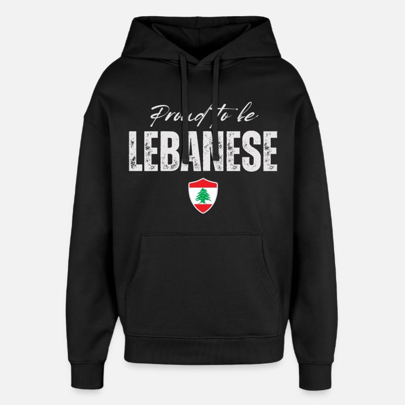 Libanais fier, j’aime le Liban - Sweat à capuche unisexe Stanley/Stella Oversized - noir