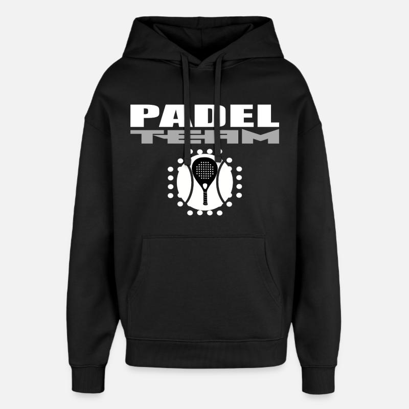 Padelschläger-Design mit modernem Stil - Oversized Unisex Hoodie von Stanley/Stella - Schwarz