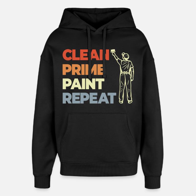 Répéter la peinture Clean Prime - Sweat à capuche unisexe Stanley/Stella Oversized - noir
