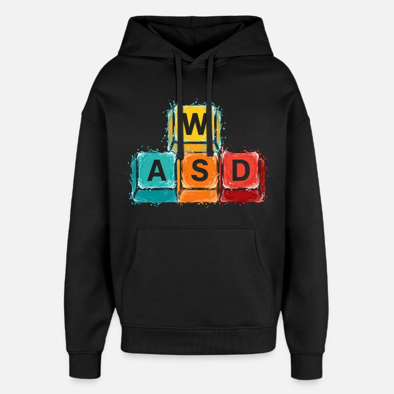 Boutons de jeu WASD - Sweat à capuche unisexe Stanley/Stella Oversized - noir