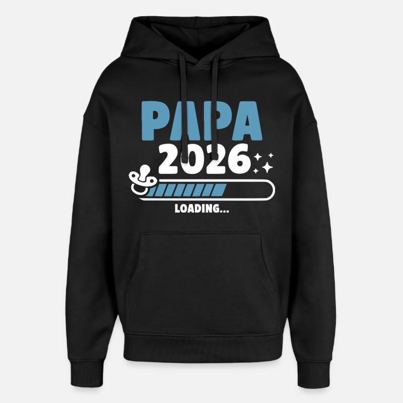 Papa 2026 Loading... - Oversized Unisex Hoodie by Stanley/Stella - black