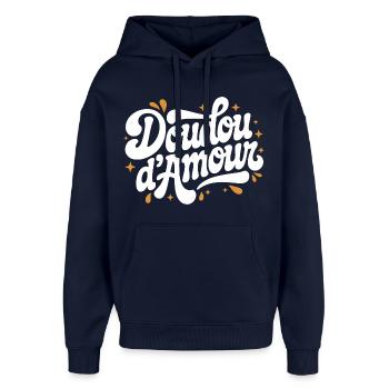 Liebes-Kuscheltier - Oversized Unisex Hoodie von Stanley/Stella - Navy - Vorne - AI Model Female 172 light (172cm) & AI Model Male 185 light (185cm)