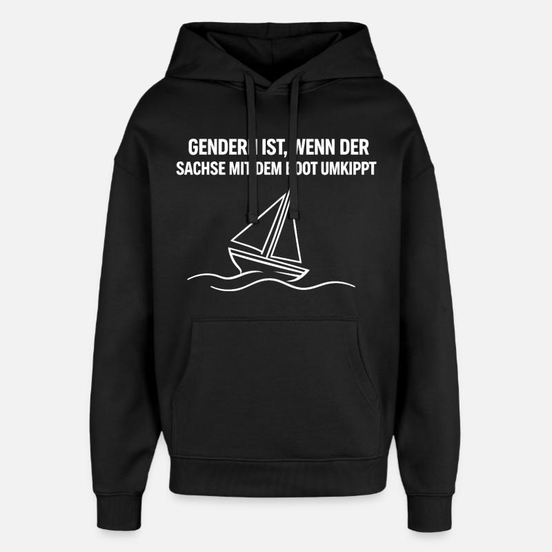 Gendern Sachse Boot - Oversized Unisex Hoodie von Stanley/Stella - Schwarz