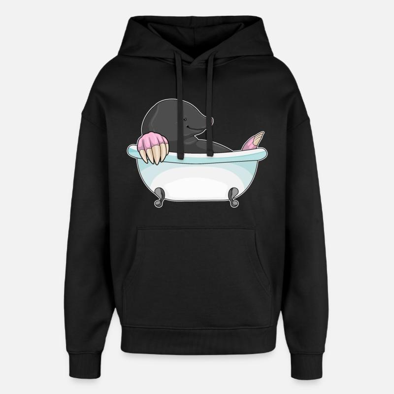 Baignoire taupe - Sweat à capuche unisexe Stanley/Stella Oversized - noir