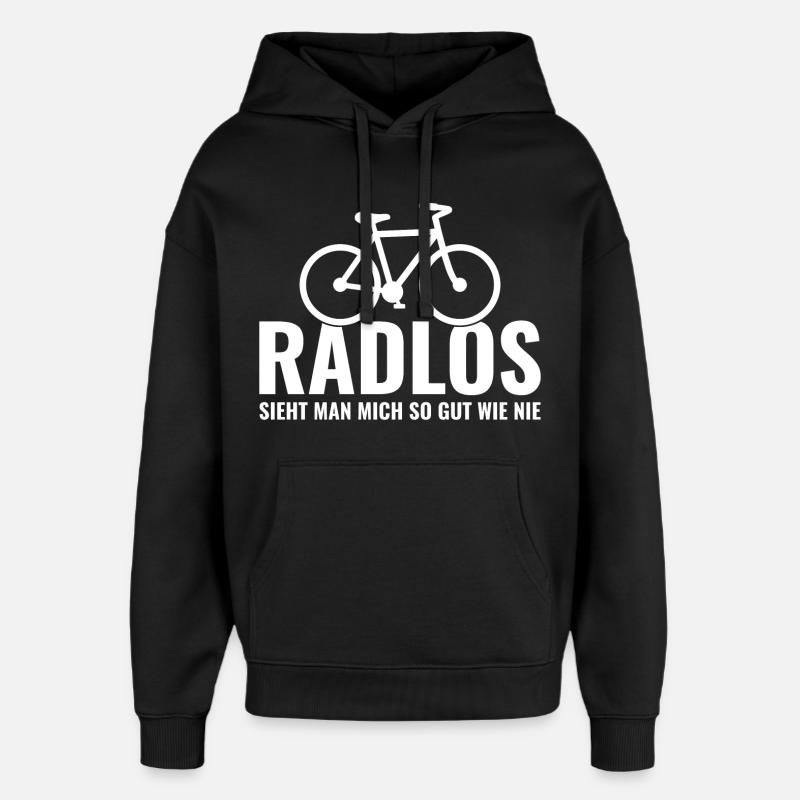 Fahrrad - Oversized Unisex Hoodie von Stanley/Stella - Schwarz