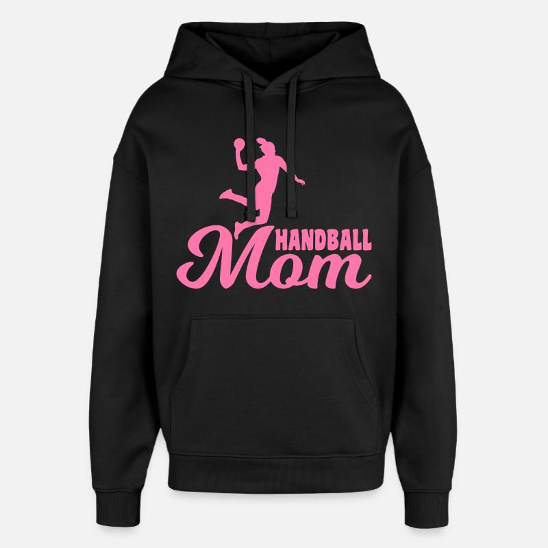 Maman handballeuse - Sweat à capuche unisexe Stanley/Stella Oversized - noir