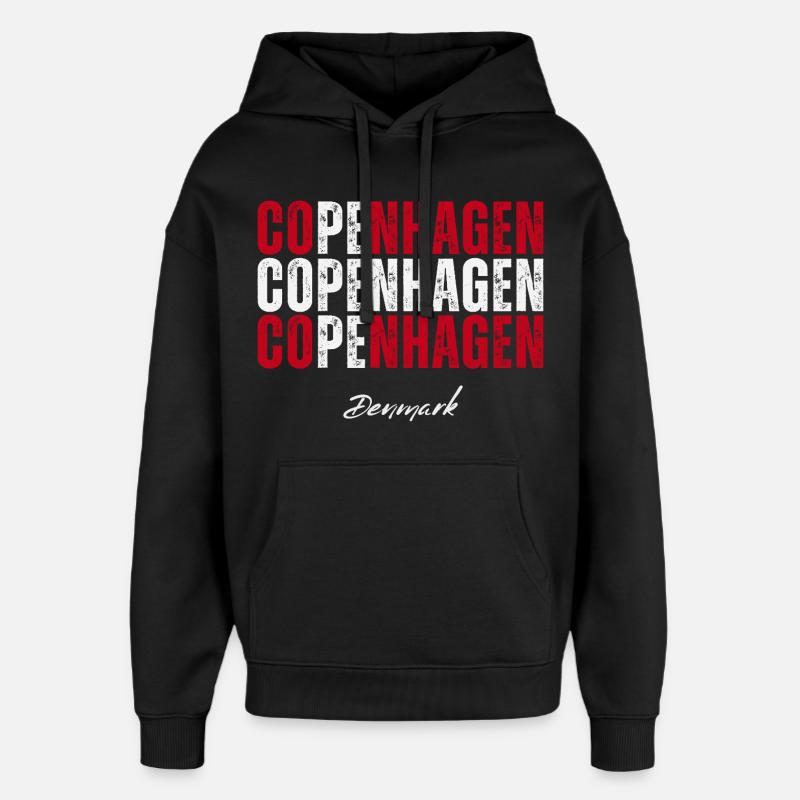 Copenhague Danemark, souvenir de Copenhague - Sweat à capuche unisexe Stanley/Stella Oversized - noir