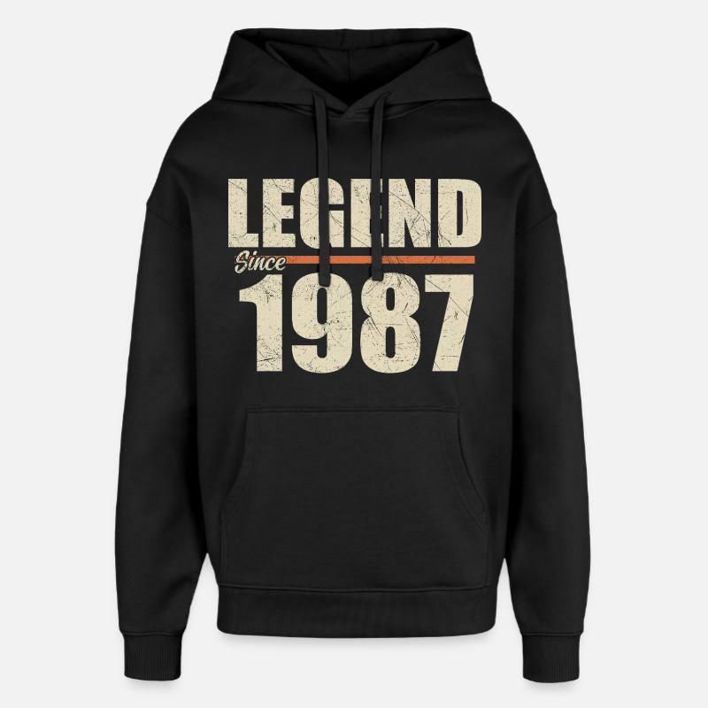 Anniversaire 1987 | Légende depuis 1987 - Sweat à capuche unisexe Stanley/Stella Oversized - noir